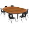 Flash Furniture 86" Oval Wave Oak Table Set-12" Stack Chairs XU-GRP-12CH-A3060CON-60-OAK-T-P-GG - alternate 8
